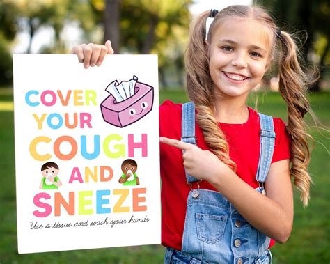 Printable Cover Your Mouth When You Cough or Sneeze Sign PDF - Etsy