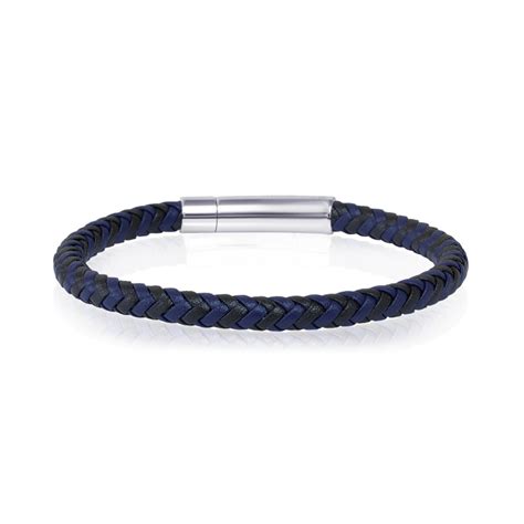 Italgem Steel And Leather Bracelets Touch Of Modern