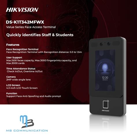 HIKVISION Face Access Terminal DS K1T342MWX DS K1T342MFWX 54 OFF