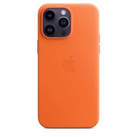 Primary Apple - iPhone 14 Pro Max Leather Case with MagSafe - Orange