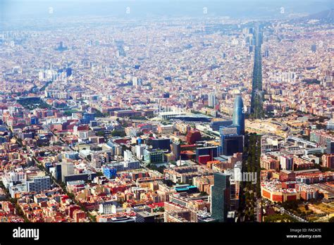 Aerial View Of Barcelona With Avenue Diagonal Spain Stock Photo Alamy