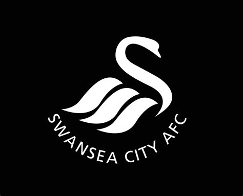 Swansea City Club Symbol White Logo Premier League Football Abstract ...