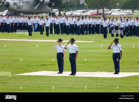 Officers Saluting During United States Air Force Basic Training