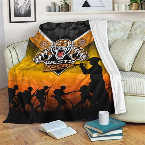 Aio Pride Wests Tigers Anzac Day Indigenous Art Blanket Aio Pride