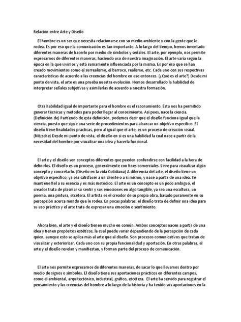 Relación Entre Arte Y Diseño Pdf Diseño Concepto