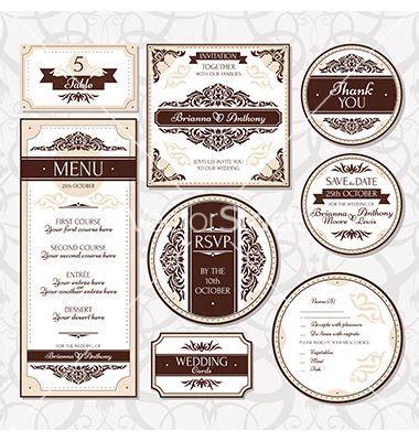 Set Of Floral Wedding Cards Vector By SelenaMay On VectorStock