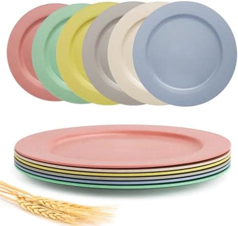 Shopwithgreen Pc Inch Large Wheat Straw Dinner Plates Unbreakable