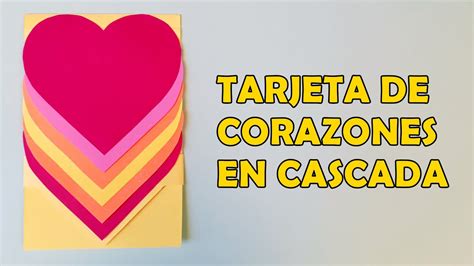 Tarjeta De Corazones En Cascada I Manu Crafting YouTube