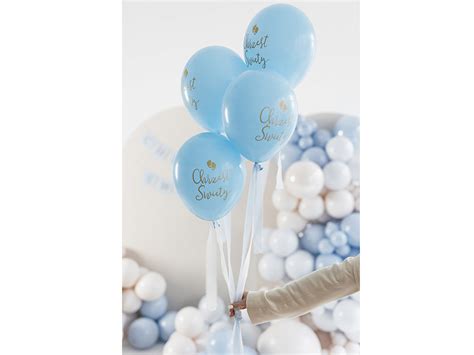 Balony lateksowe na Chrzest Święty błękitne 33 cm 6 szt Dobra