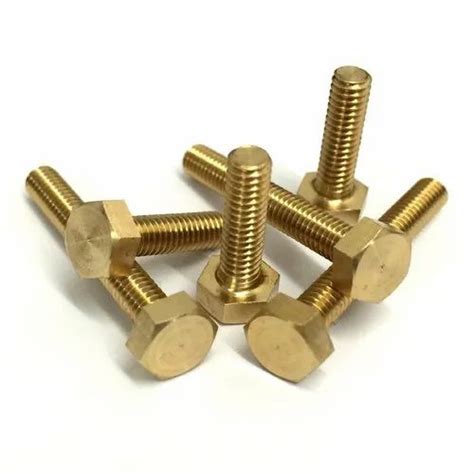 Golden Full Thread Brass Bolts For Industrial Hex At Rs 11 Unit In Ahmedabad