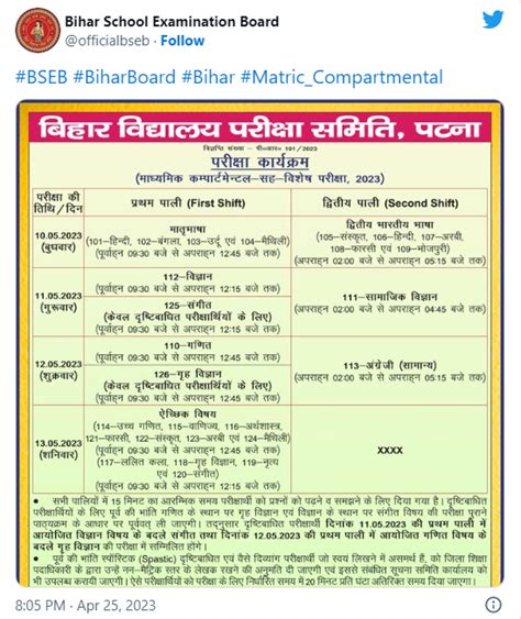 Bseb Compartment Exam 2023 बिहार बोर्ड 10वीं कंपार्टमेंट परीक्षा