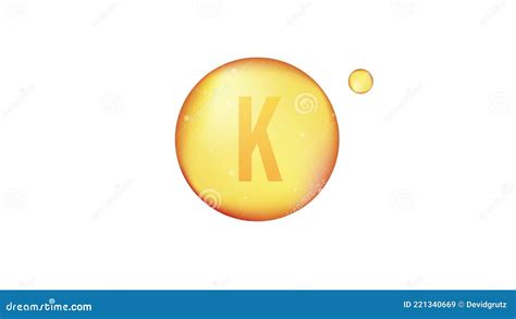 Vitamin K Gold Shining Icon Ascorbic Acid Motion Graphics Stock