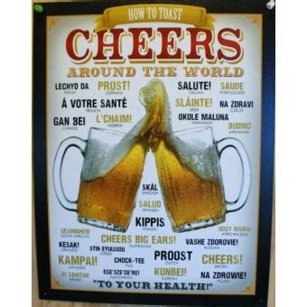 Plaque Biere Sant Cheers Tchin Tchin Tole Deco Bar Pub Usa Achat