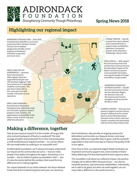 Adirondack Foundation Adirondack Foundation Spring News 2018 Page 1