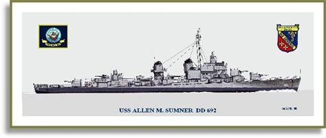 Uss Allen M Sumner Dd Wwii Print Destroyers A F Priorservice