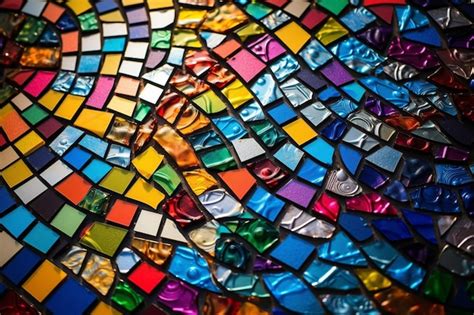 Un Mosaico De Mosaicos De Vidrio De Colores Con La Letra E En El Centro