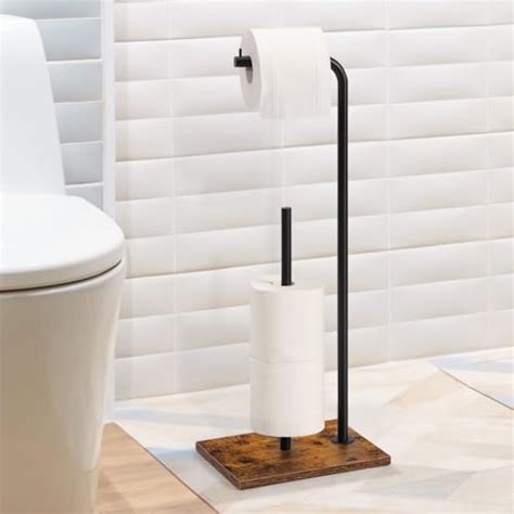 Freestanding Toilet Roll Holder Black Toilet Paper Holder Stand