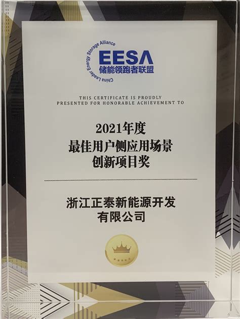 储之泰然 始于可靠 正泰新能源荣获“最佳用户侧应用场景创新项目奖”正泰新能源