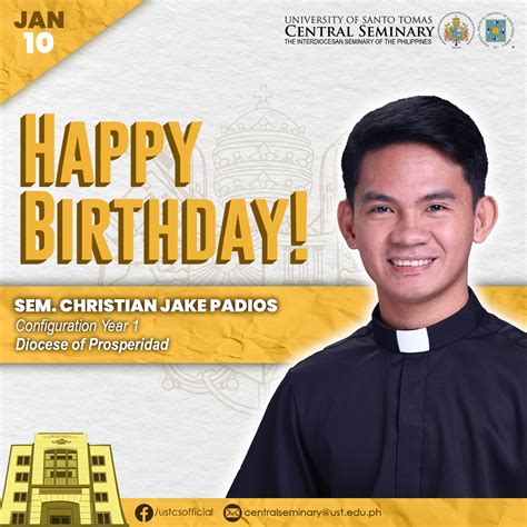 UST - BLESSED BIRTHDAY, Sem. CHRISTIAN JAKE PADIOS! The entire UST-CS