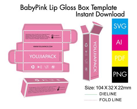 Paper Design And Templates Lipstick Box Template Diy T Box Package Custom Lip Gloss Box Pe