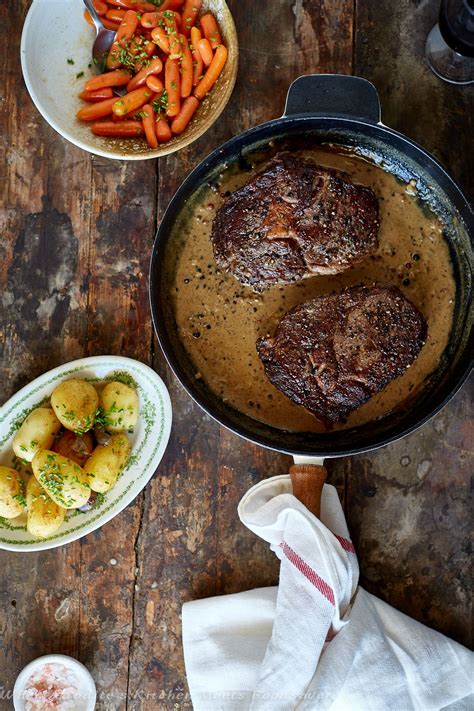 Rib Eye Steak Peppercorn Sauce Foodsaver Stores 6 Honey Glazed Carrots Peppercorn Sauce