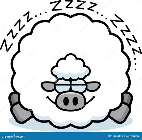 Cartoon Sheep Sleeping stock vector. Illustration of resting - 115759575