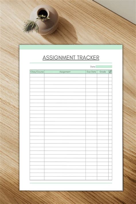 Printable Assignment Tracker Assignment Planner Assignment Log Pdf