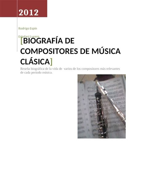 Doc Biografía De Varios Compositores Dokumen Tips