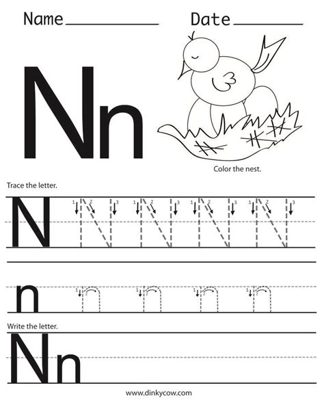 Practice Writing Letters N Worksheet