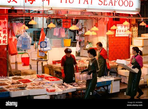 Seafood Stall Stanley Market Hong Kong China Stock Photo Alamy