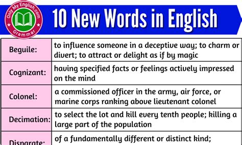 New Words With Meaning And Sentences English Grammar Off