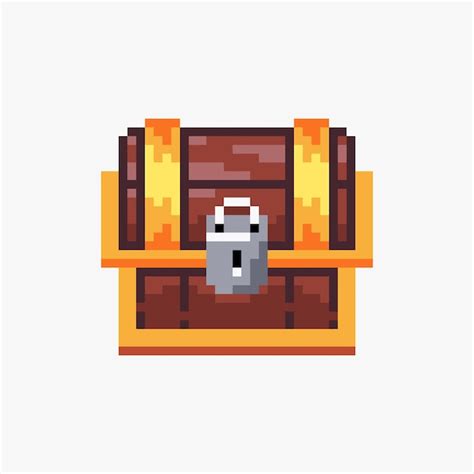 Premium Vector Treasure Chest In Pixel Art Style