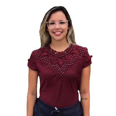 Blusinha Feminina Barata Em Crepe Manga Curta Sku B13 Shopee Brasil