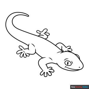 Gecko Coloring Page | Easy Drawing Guides