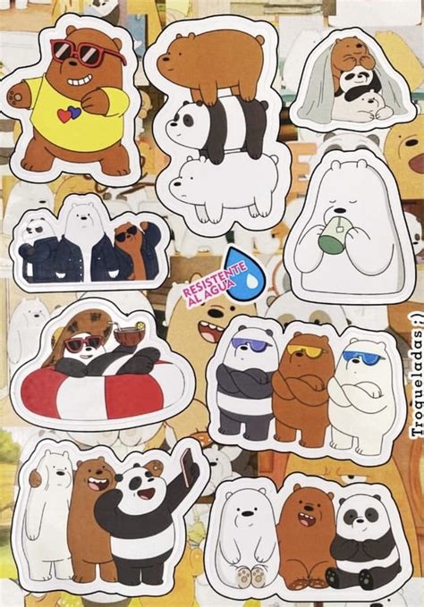 Stickers Autoadhesivos Osos Escandalosos Deco Bazar