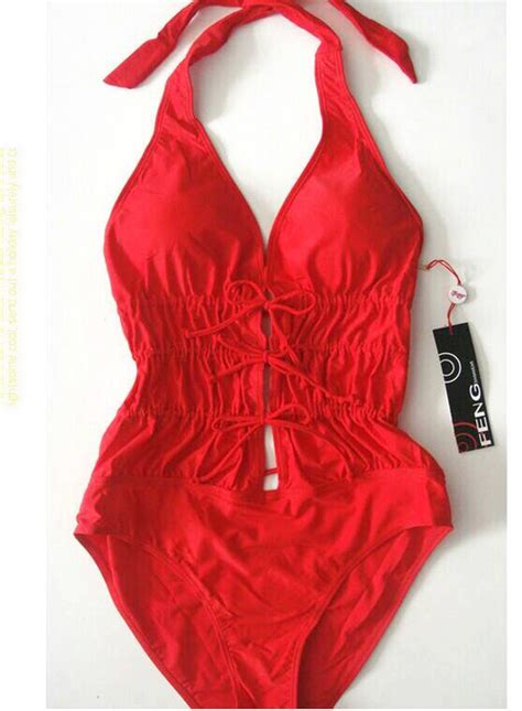 She One Piece With Breast Pad Without Steel Pure Color Sexy Bikini On Luulla