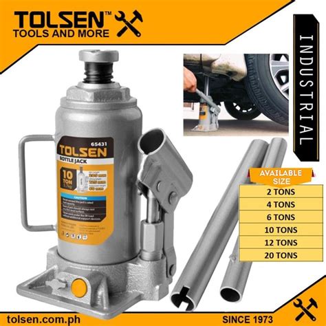 Tolsen Heavy Duty Hydraulic Bottle Jack Tons Tons W Overload