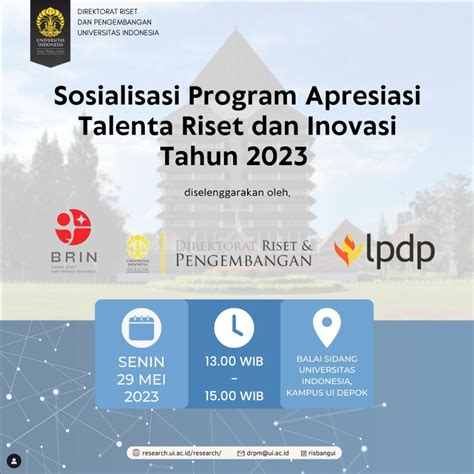 Sosialisasi Program Apresiasi Talenta Riset Dan Inovasi Tahun 2023