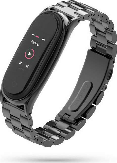 Tech Protect Stainless Λουράκι Μεταλλικό Μαύρο Mi Smart Band 5 Mi