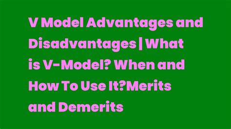 V Model Advantages And Disadvantages What Is V Model When And How To