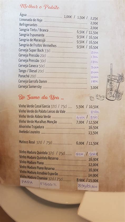 Menu Em Prazeres Do Palato Restaurante Pedrou Os