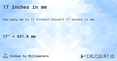 inches  mm calculatio
