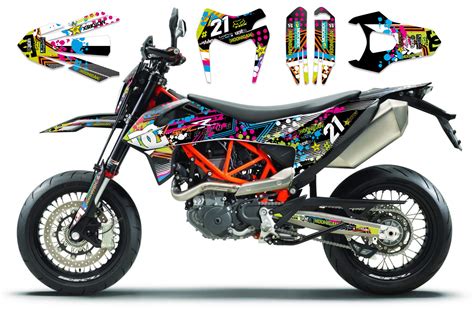 Grafiche Kit Piastre Decalcomania Per Ktm Smc R Widowmaker