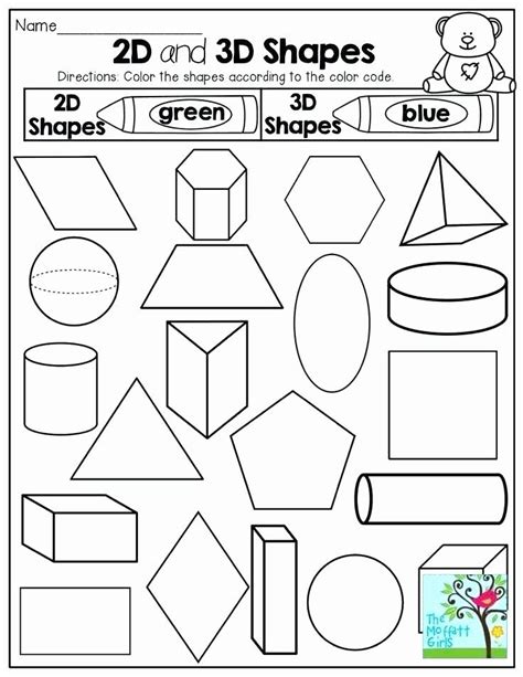 2 And 3 Dimensional Shapes Worksheets