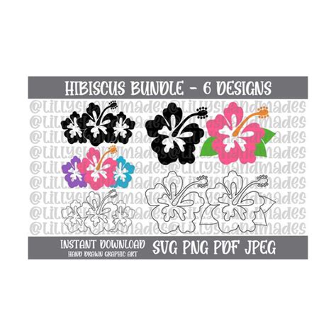 Hibiscus Svg Bundle Hawaiian Flower Svg Tropical Flower Sv Inspire