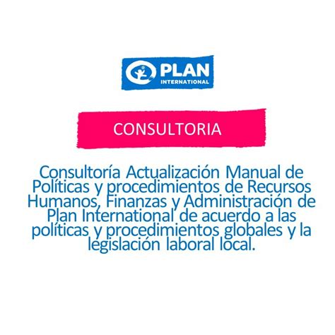 Consultor A Actualizaci N Manual De Pol Ticas Y Procedimientos De