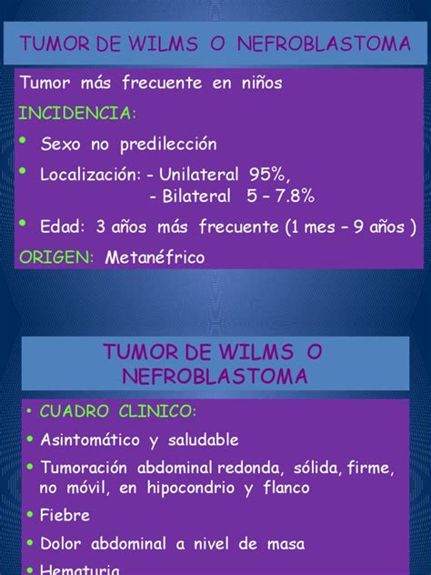 Tumor De Wilms O Nefroblastoma Pdf