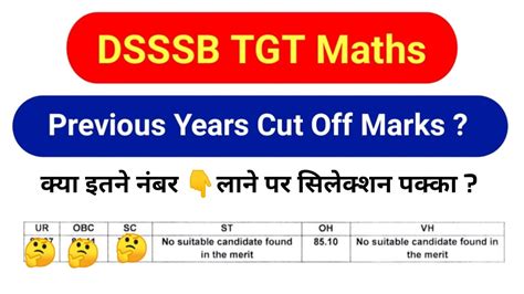 Dsssb Tgt Maths Previous Year Cut Off Marks Dsssb Tgt Maths Cut Off