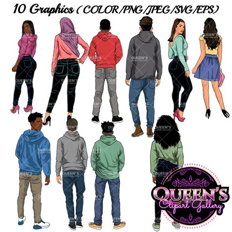 Backs Turned Back View Teenagers Teens Clipart Teenagers Clipart