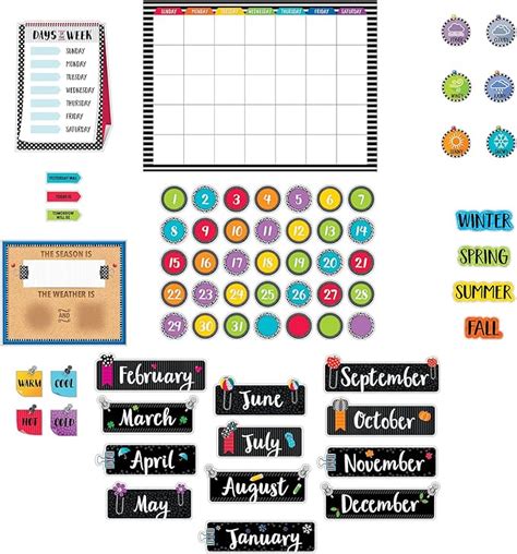 Creative Teaching Press Bold Bright Calendar Set Bulletin Board Room